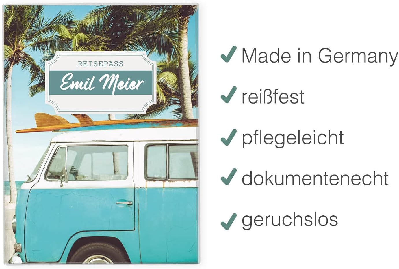 Camper Reisepasshülle für Erwachsene und Kinder Mit Namen