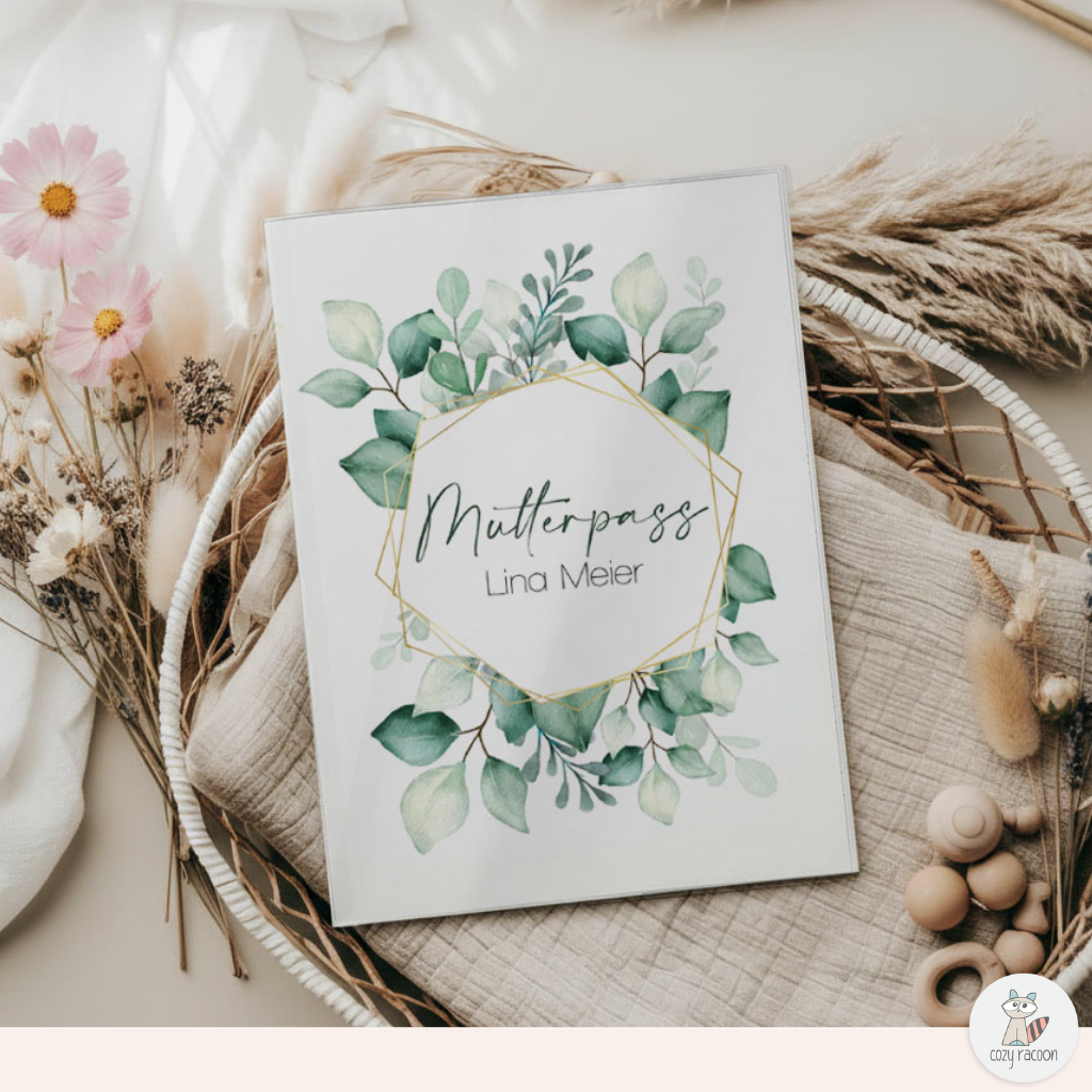 Green Leaves Mutterpasshülle Mit Personalisierung