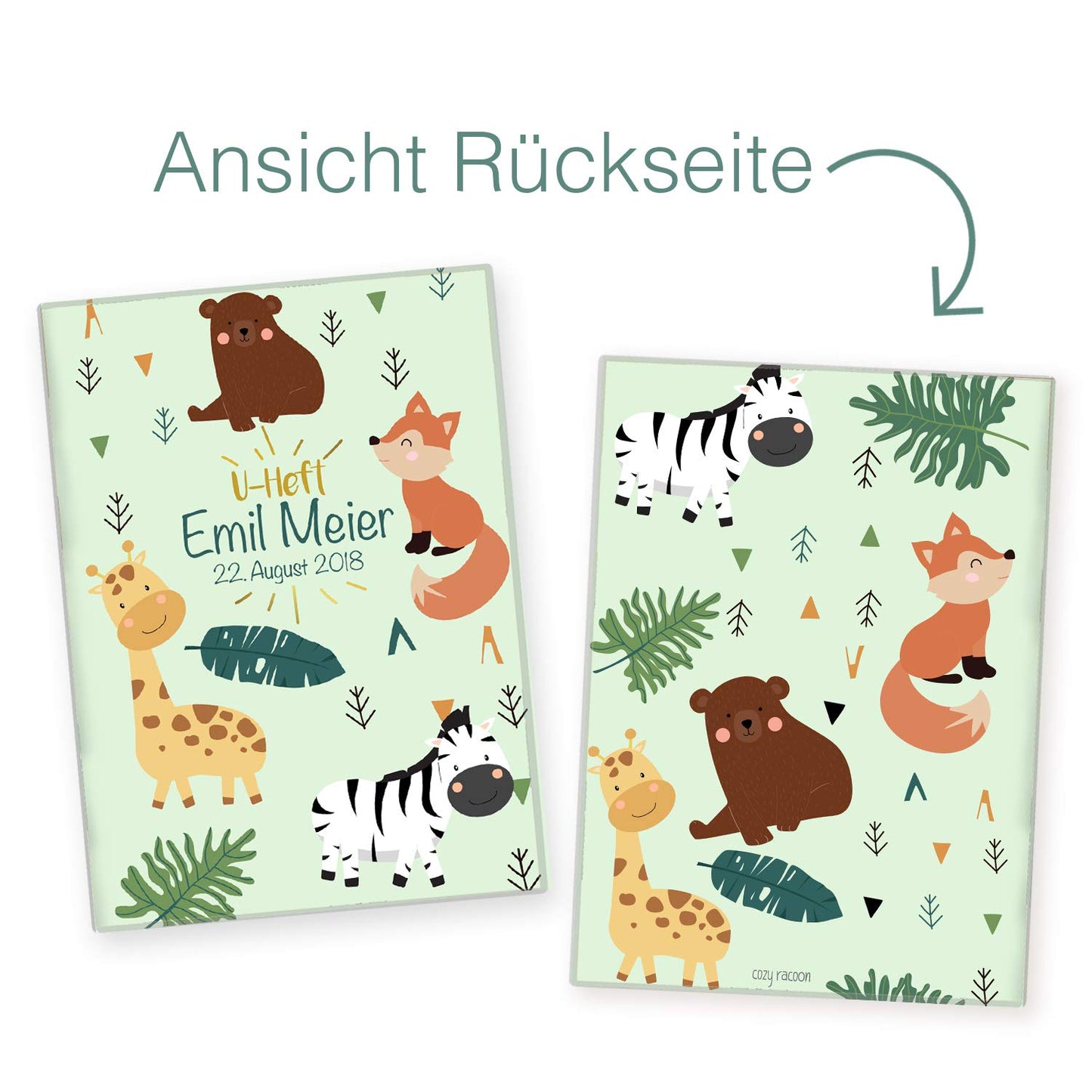 Zebra & Giraffe U-Heft und Impfpasshülle Mit Personalisierung