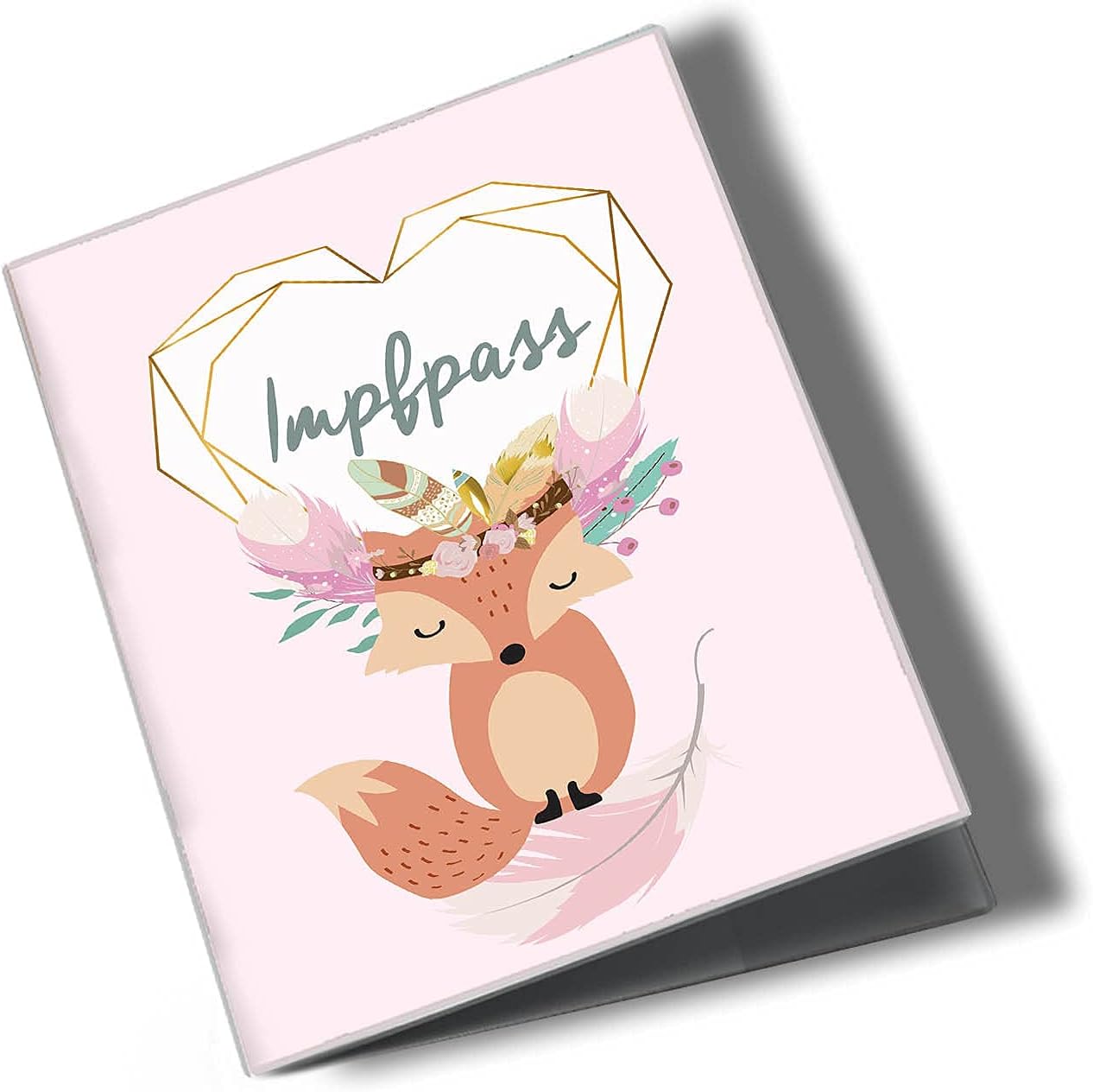 Boho Fuchs Rosa Impfpasshülle für Erwachsene und Kinder