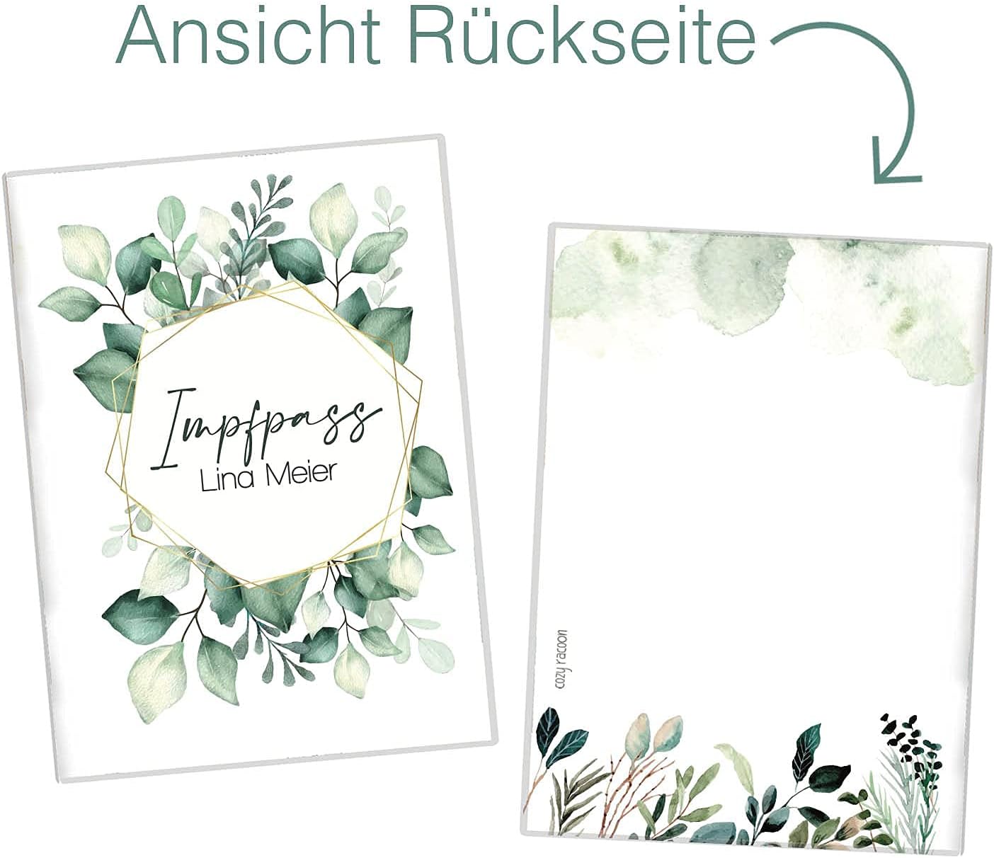 Green Leaves Personalisierbare Impfpasshülle für Erwachsene und Kinder