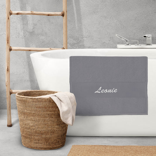 Dunkelgrau Hochwertiges Händehandtuch Bestickt mit Namen