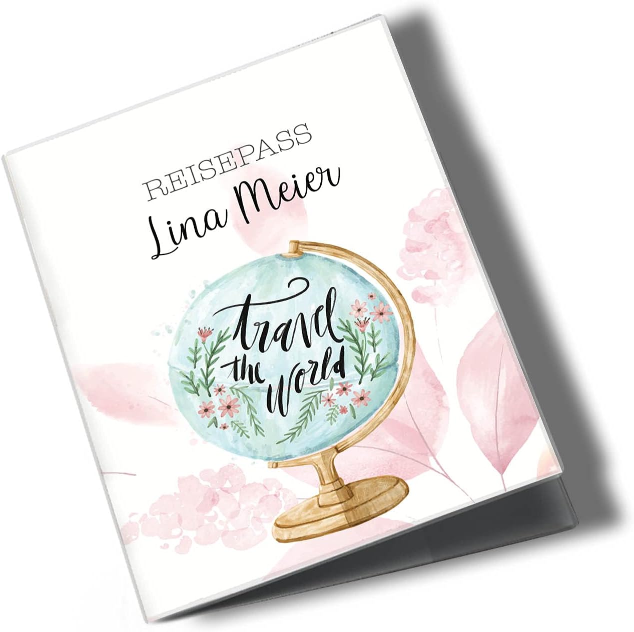 Globus Blush Reisepasshülle für Erwachsene und Kinder Mit Namen