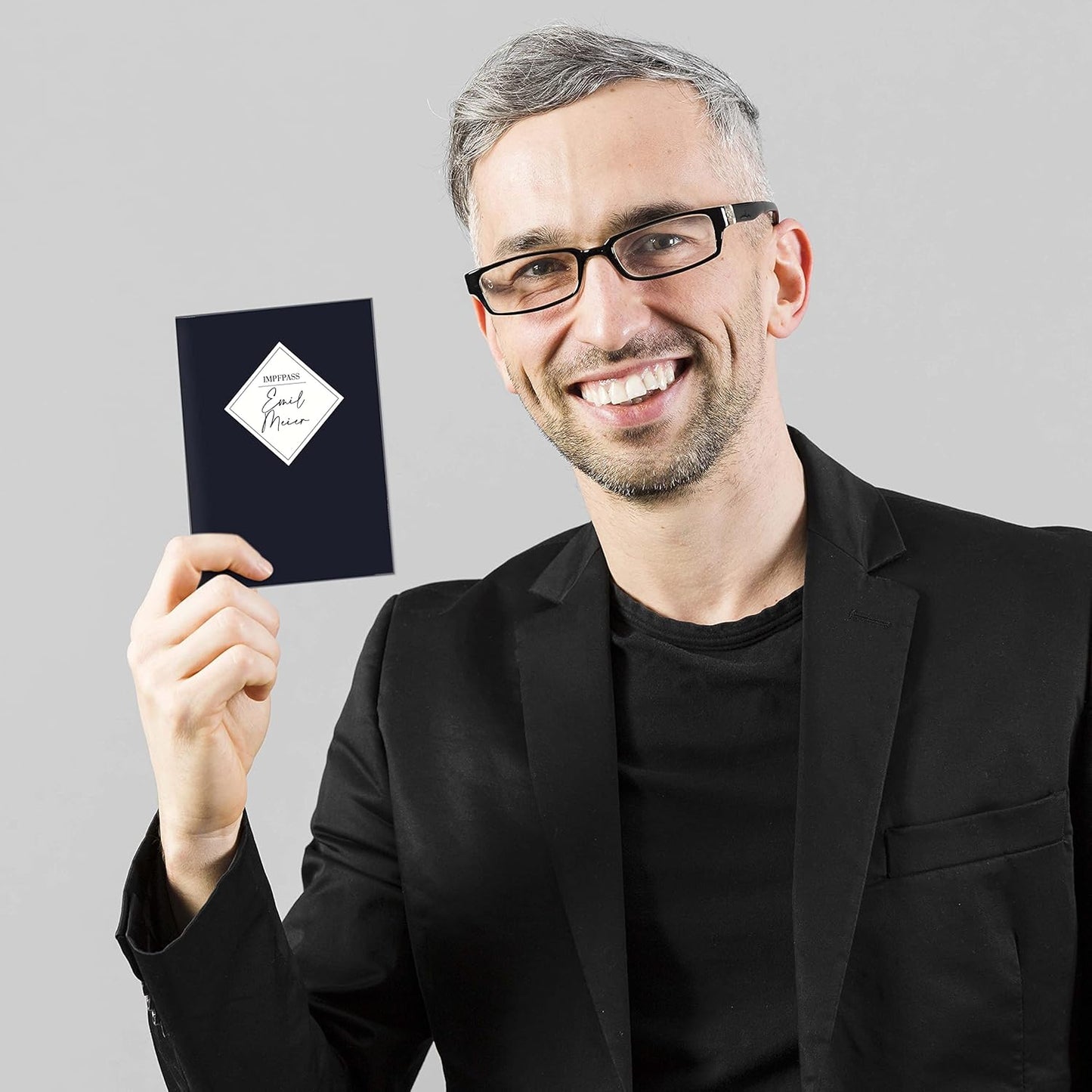 Dark Blue Personalisierbare Impfpasshülle für Erwachsene und Kinder