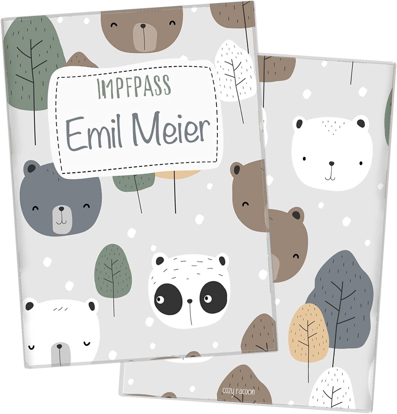 Bären Personalisierbare Impfpasshülle für Erwachsene und Kinder