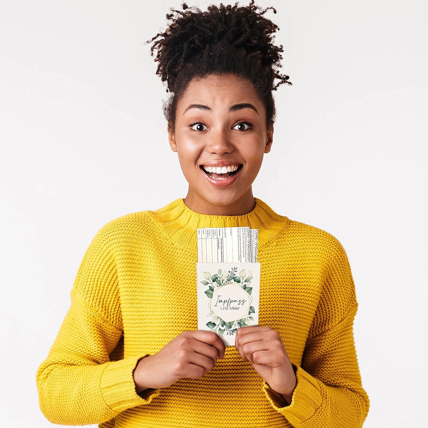 Green Leaves Personalisierbare Impfpasshülle für Erwachsene und Kinder