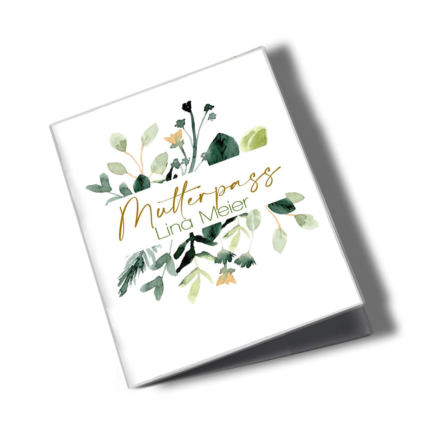 Green Flowers Mutterpasshülle Mit Personalisierung