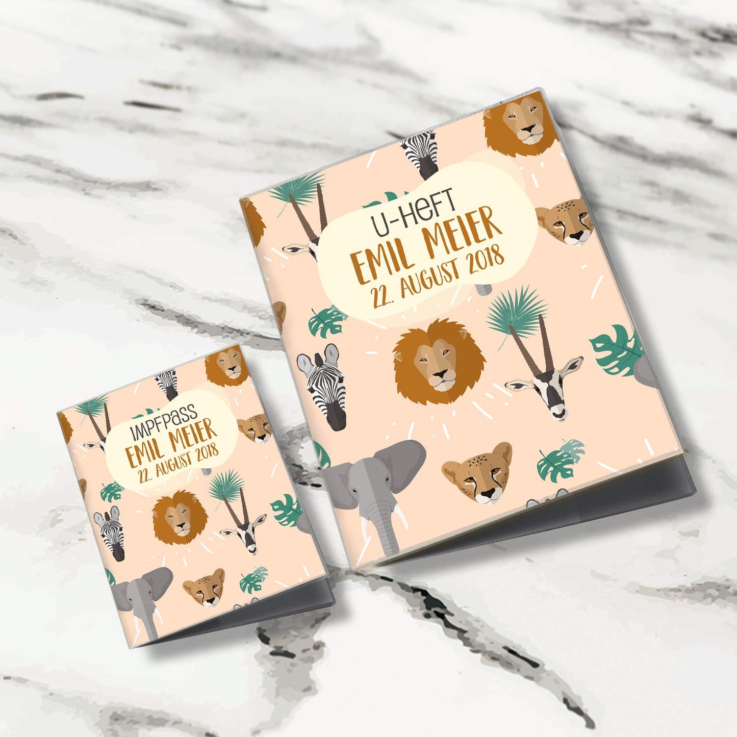 Safari U-Heft und Impfpasshülle Mit Personalisierung