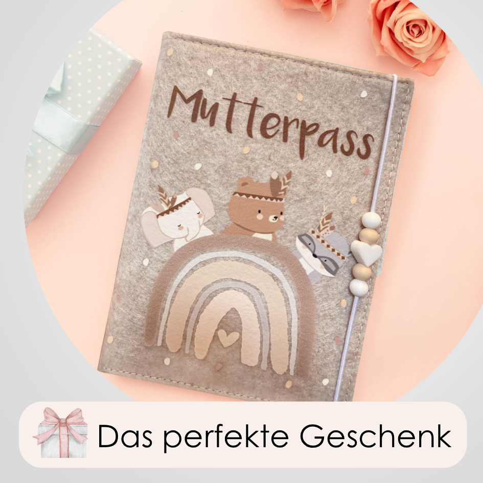 Mutterpass Waldbären Mutterpasshülle aus Filz Ohne Personalisierung