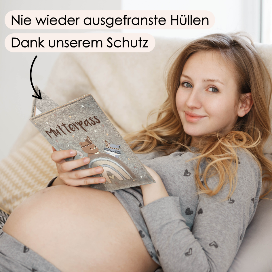 Mutterpass Waldbären Mutterpasshülle aus Filz Ohne Personalisierung