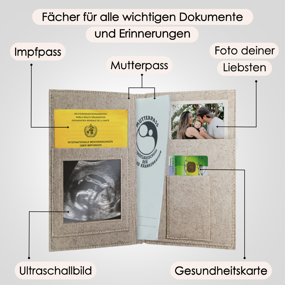 Mutterpass Waldbären Mutterpasshülle aus Filz Ohne Personalisierung