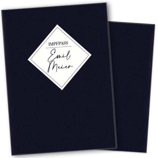 Dark Blue Personalisierbare Impfpasshülle für Erwachsene und Kinder