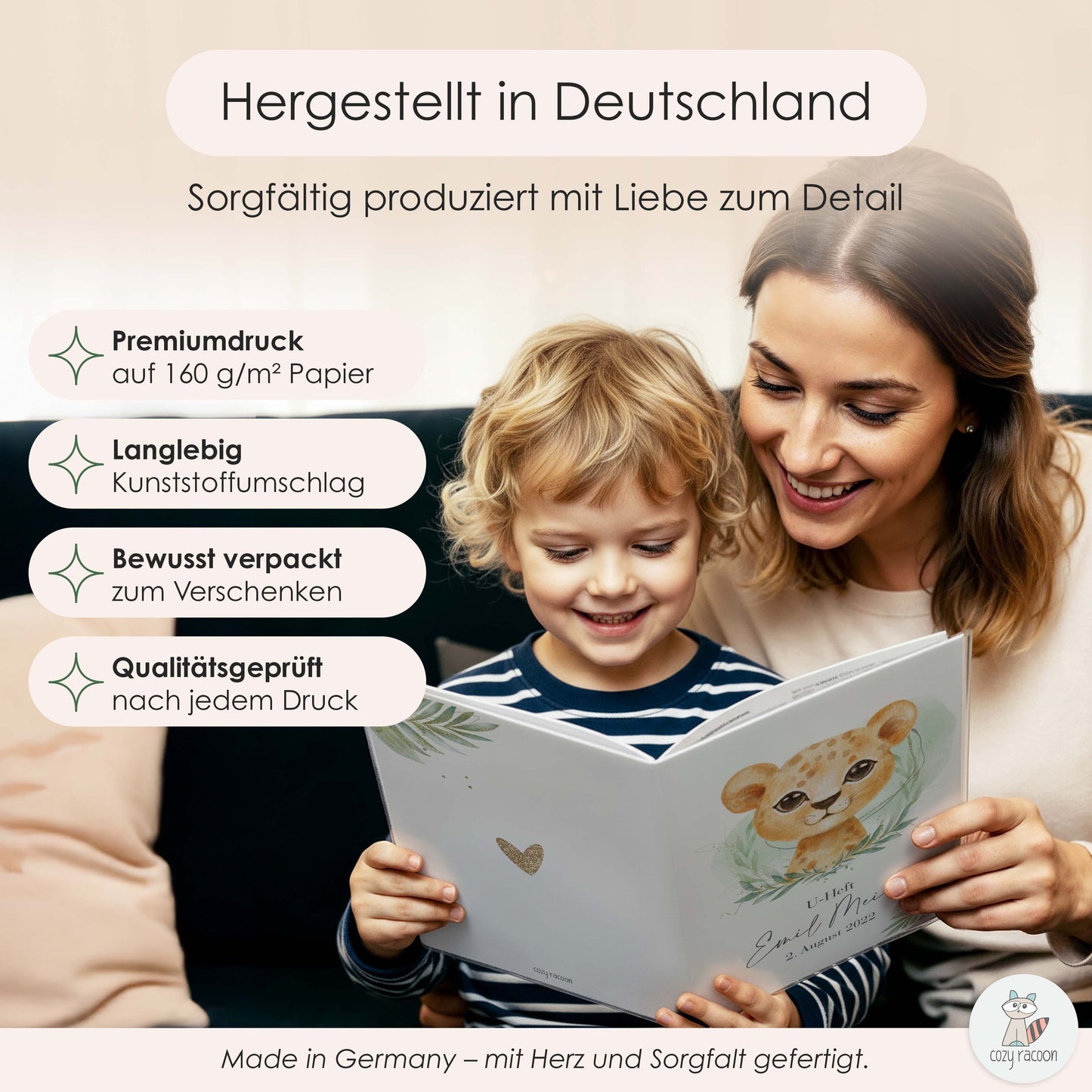 Löwen Junge U-Heft und Impfpasshülle Mit Personalisierung