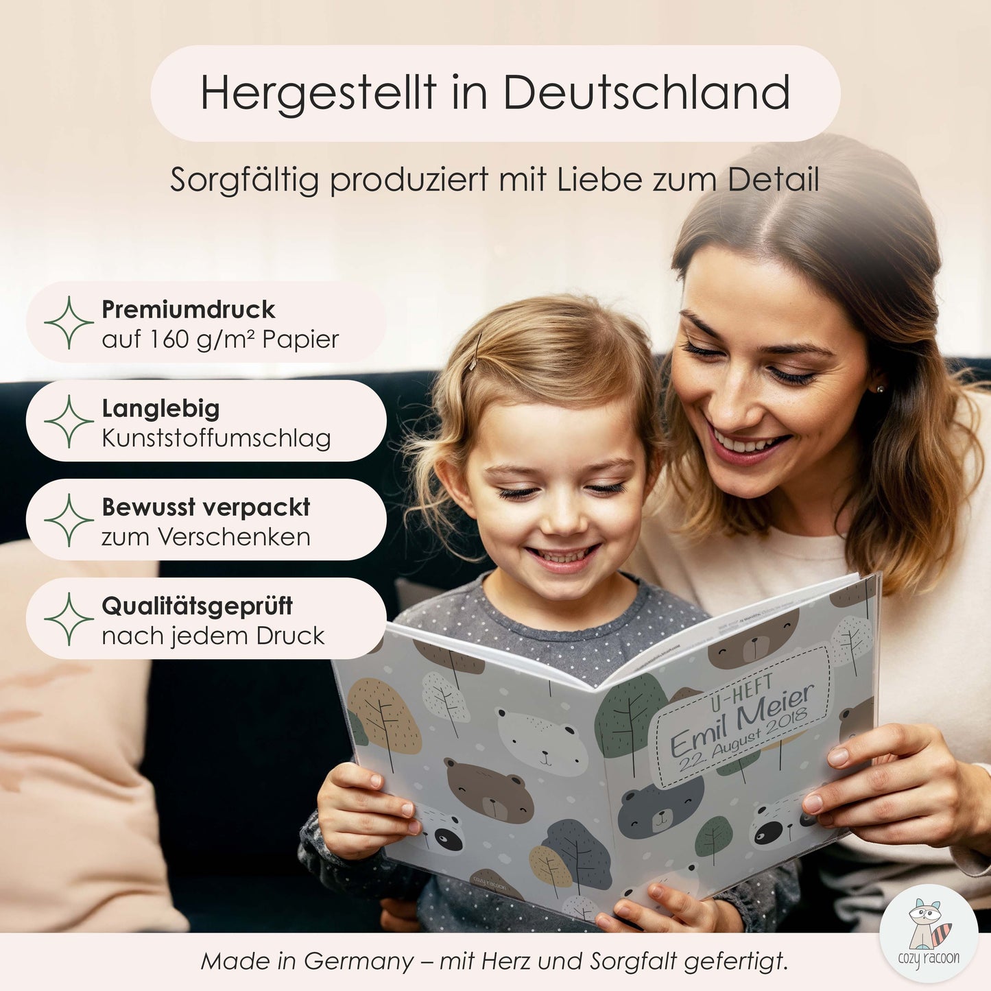Bären U-Heft und Impfpasshülle Mit Personalisierung