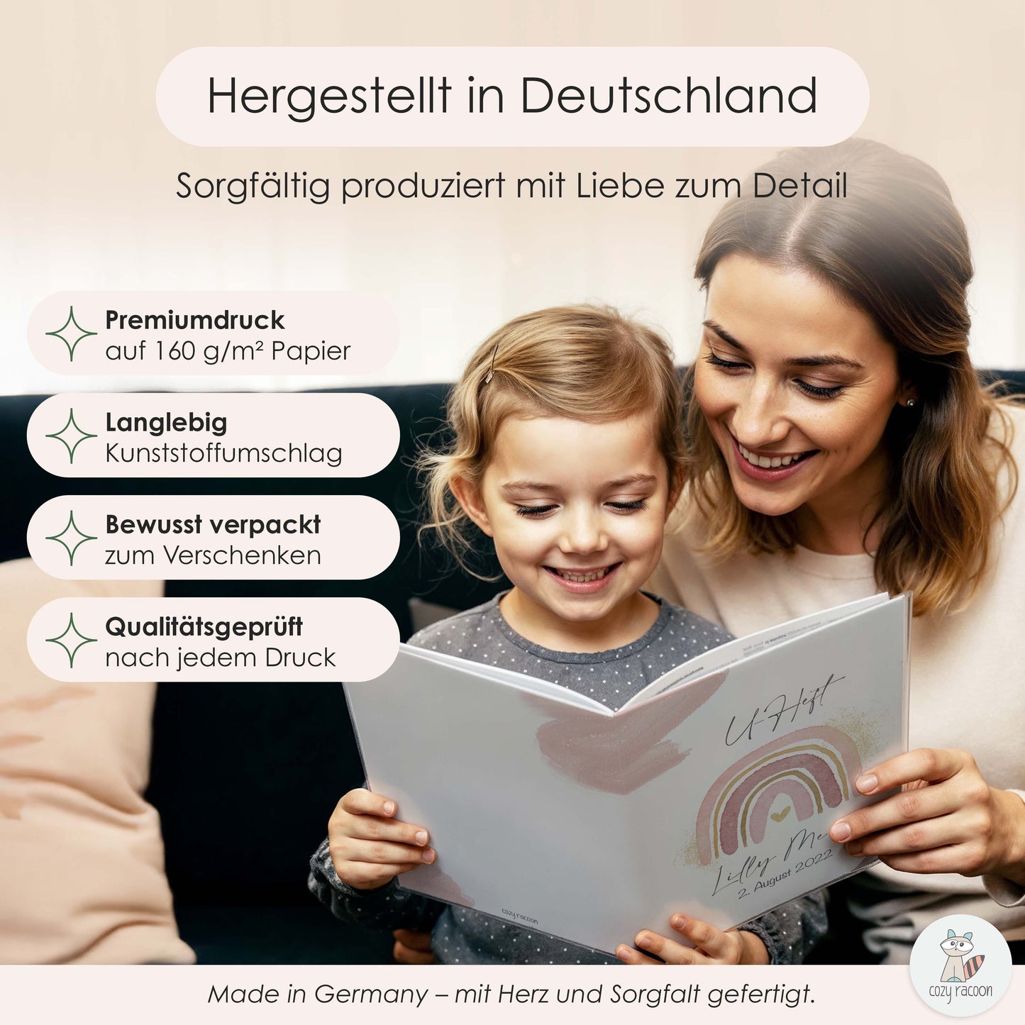 Wasserfarben Rosa U-Heft und Impfpasshülle Mit Personalisierung