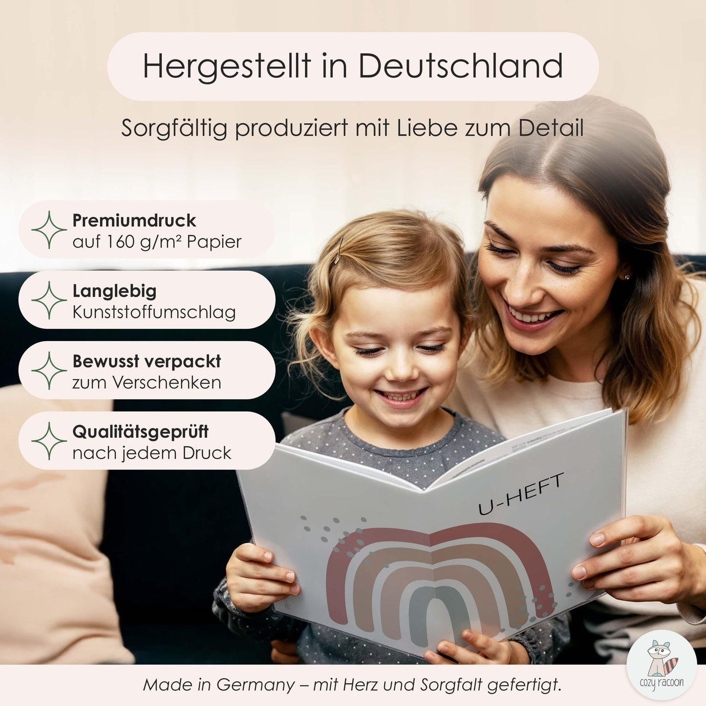 Regenbogen Altrosa U-Heft und Impfpasshülle Ohne Personalisierung