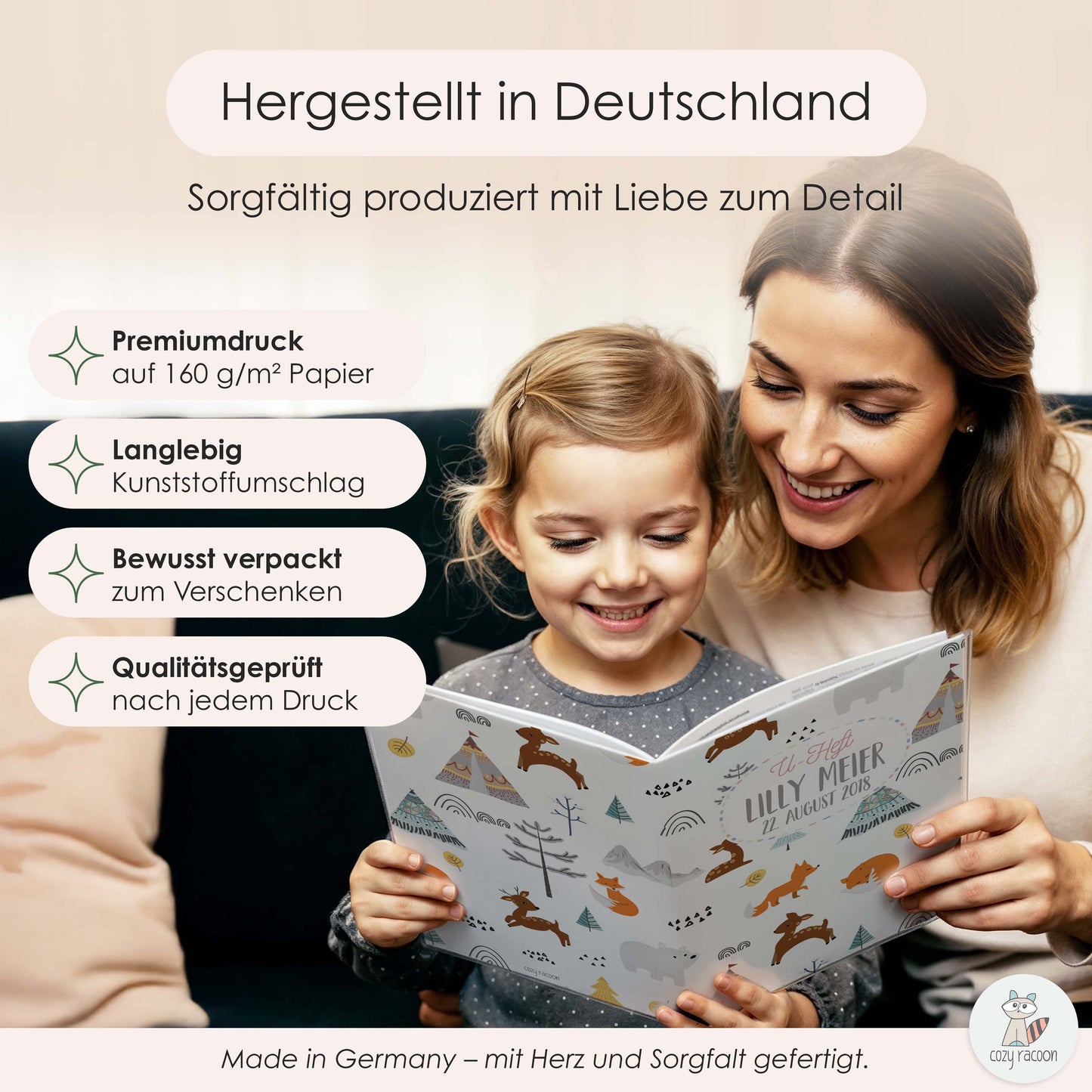 Waldtiere U-Heft und Impfpasshülle Mit Personalisierung