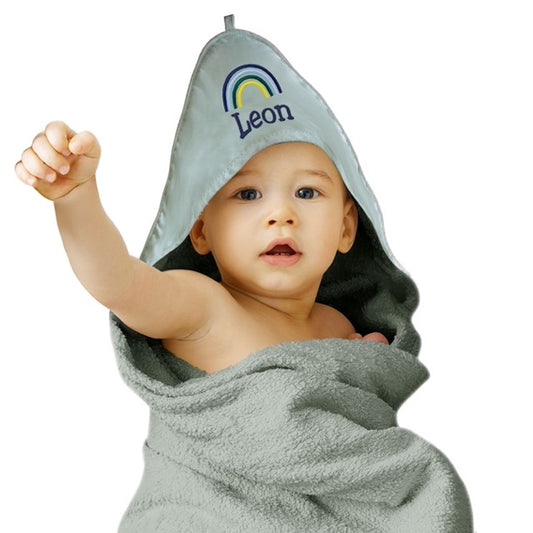 Jadegrün Kinder Kapuzenhandtuch Bestickt mit Namen oder Wunschtext