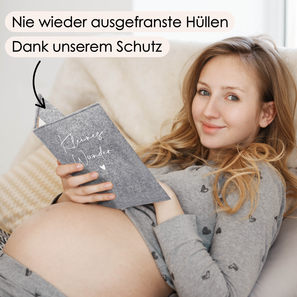 Kleines Wunder Mutterpasshülle aus Filz Ohne Personalisierung