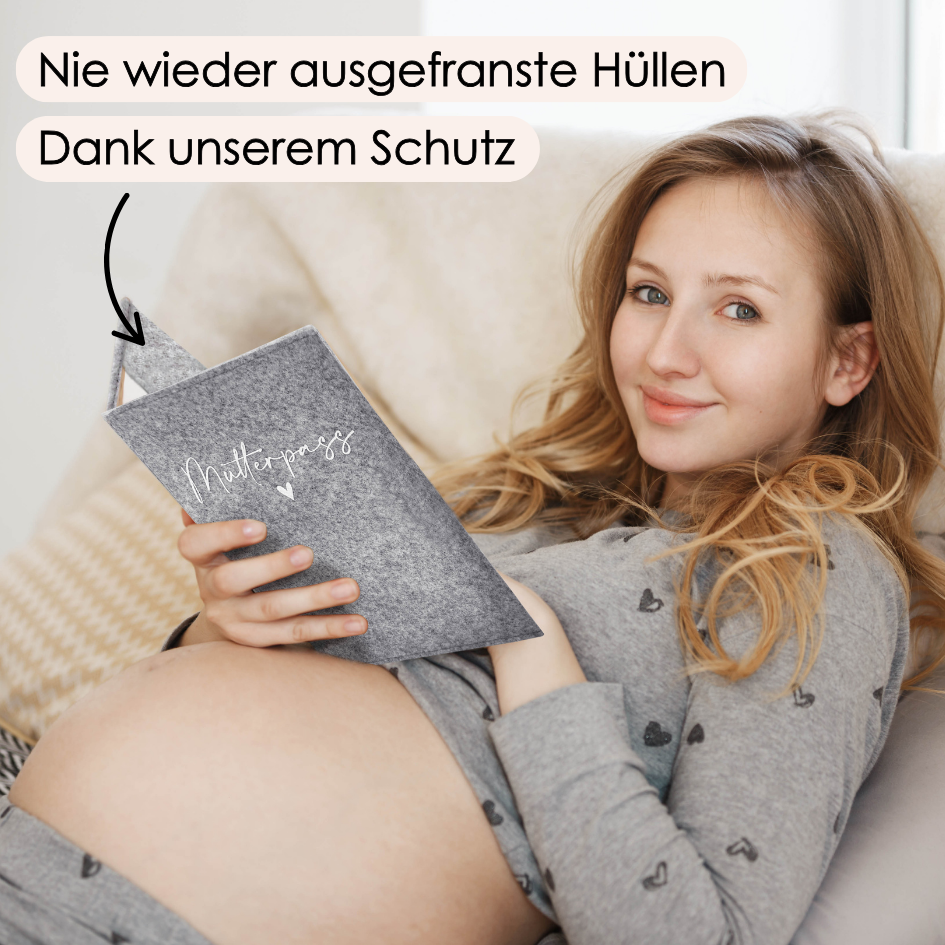 Mutterpass Herz Mutterpasshülle aus Filz Ohne Personalisierung