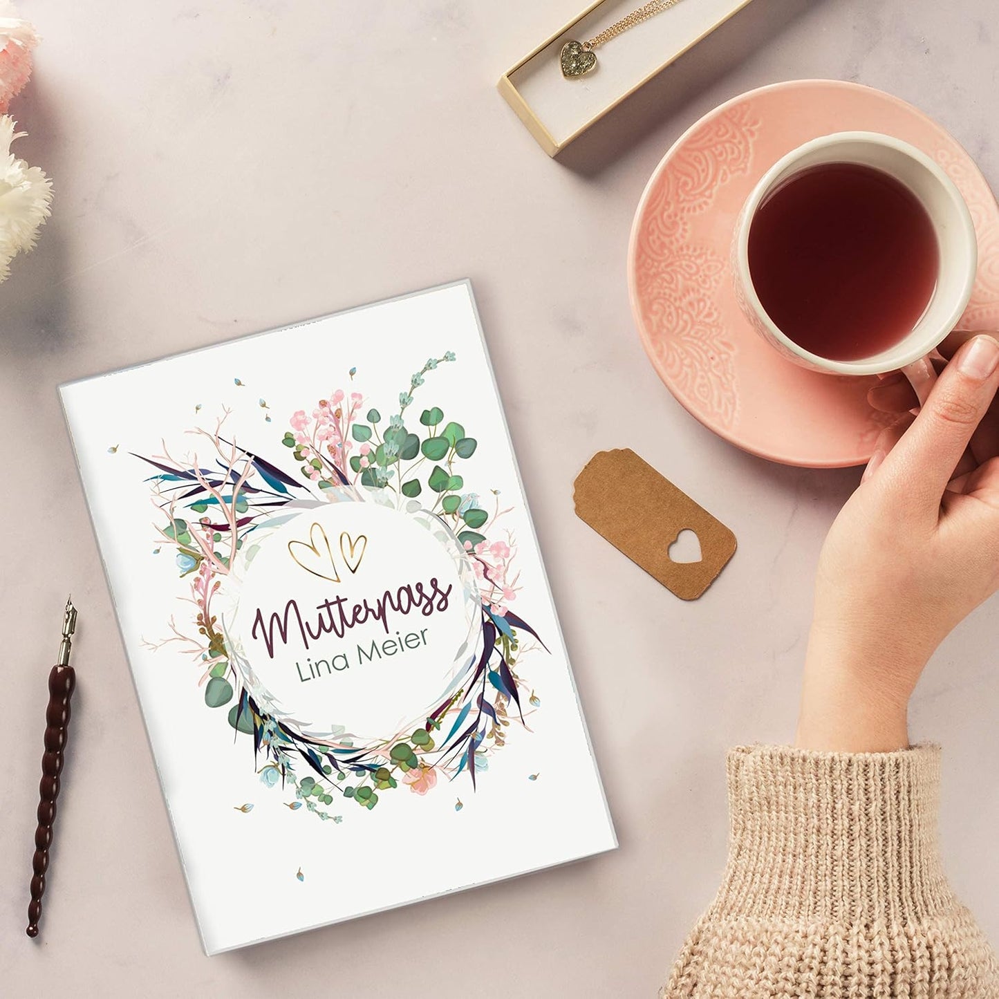 Flower Party Mutterpasshülle Mit Personalisierung