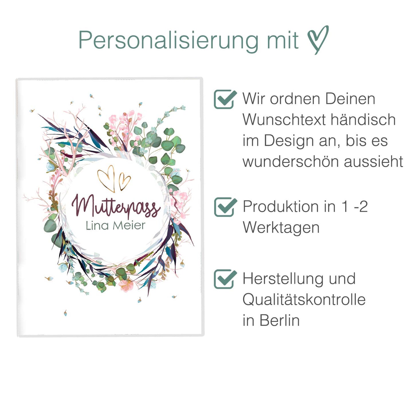 Flower Party Mutterpasshülle Mit Personalisierung
