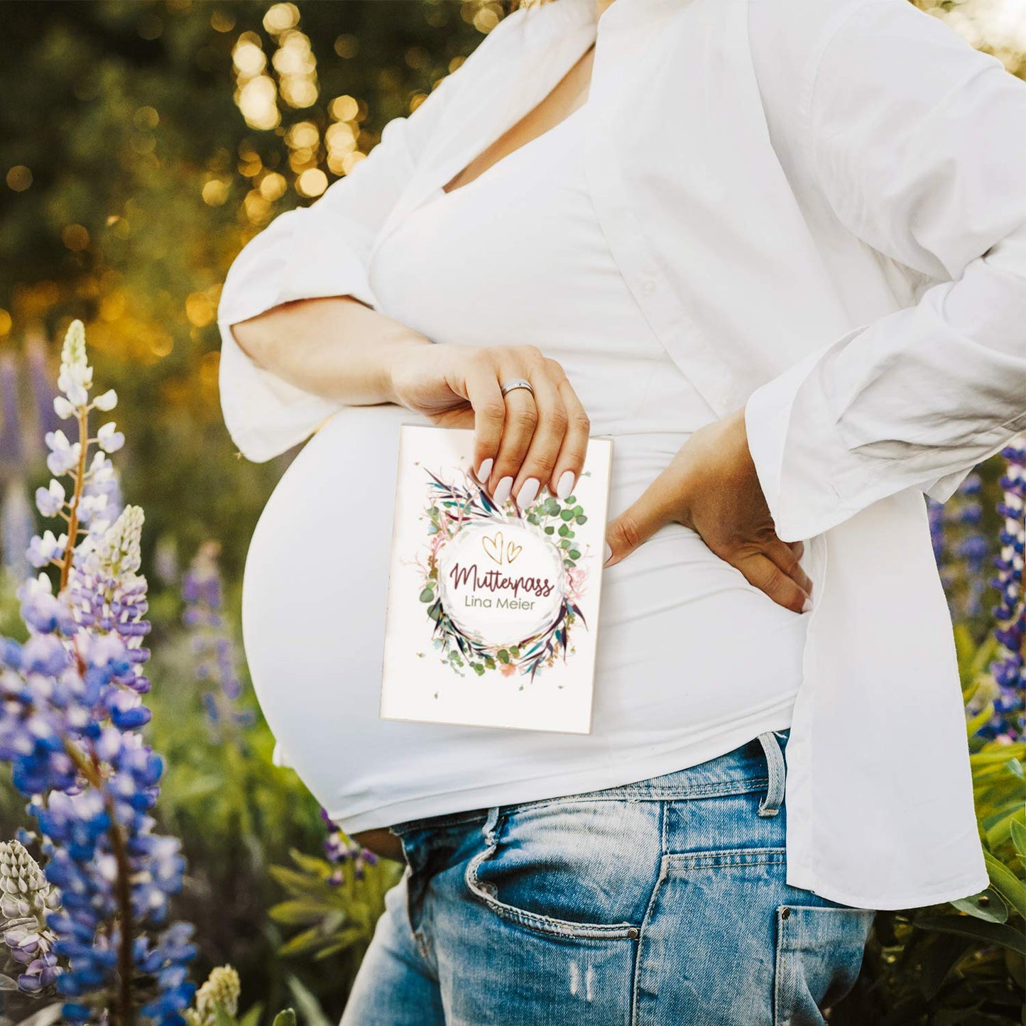 Flower Party Mutterpasshülle Mit Personalisierung