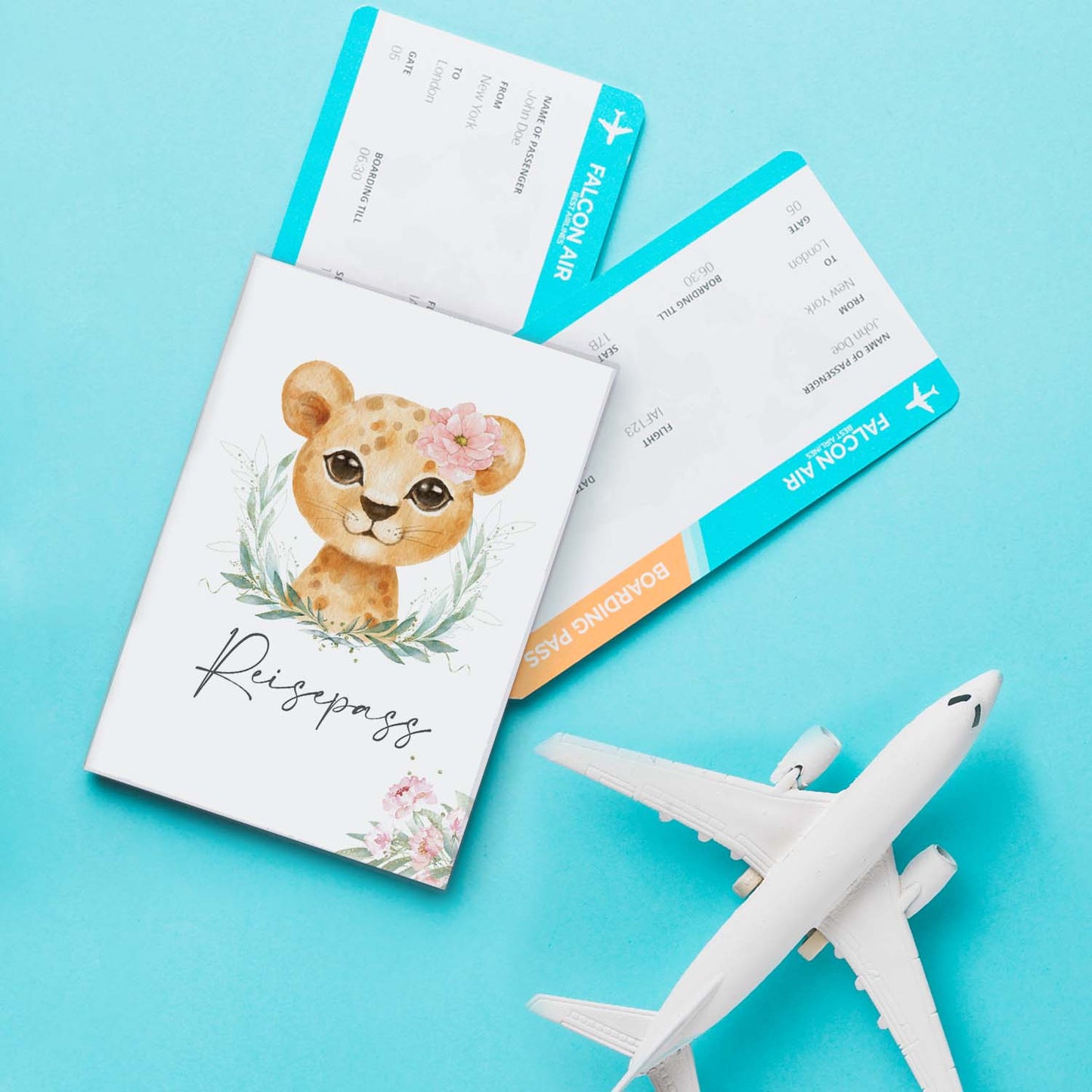 Löwen Mädchen Reisepasshülle für Kinder
