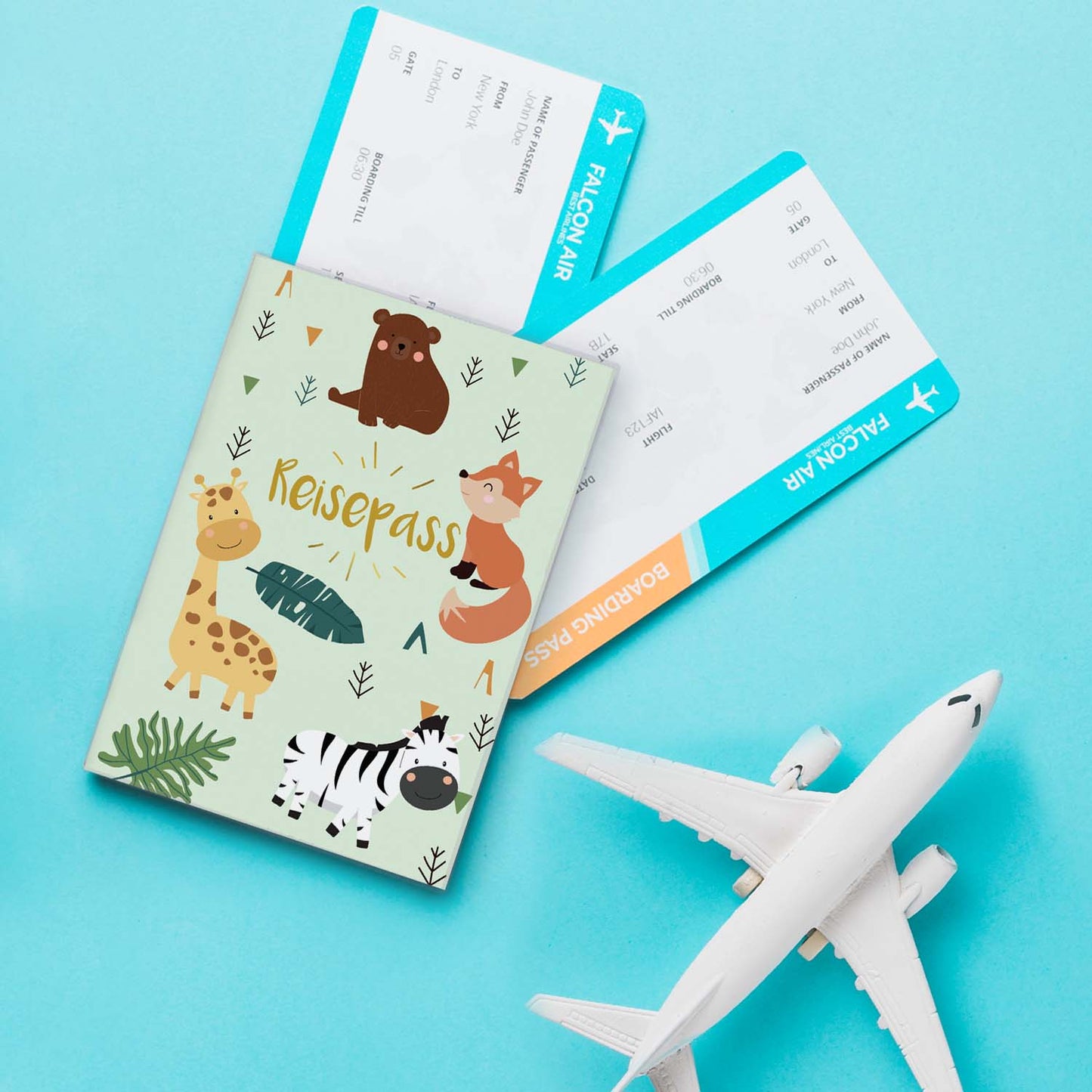Zebra & Giraffe Reisepasshülle für Kinder