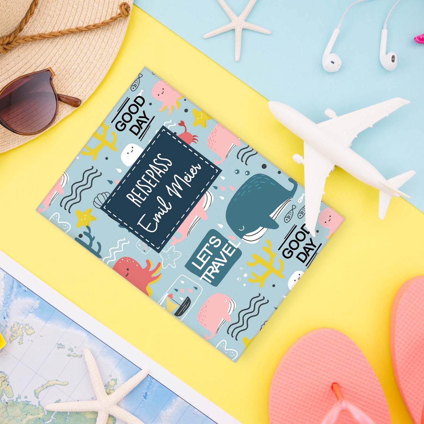 Ocean Reisepasshülle für Kinder Mit Personalisierung