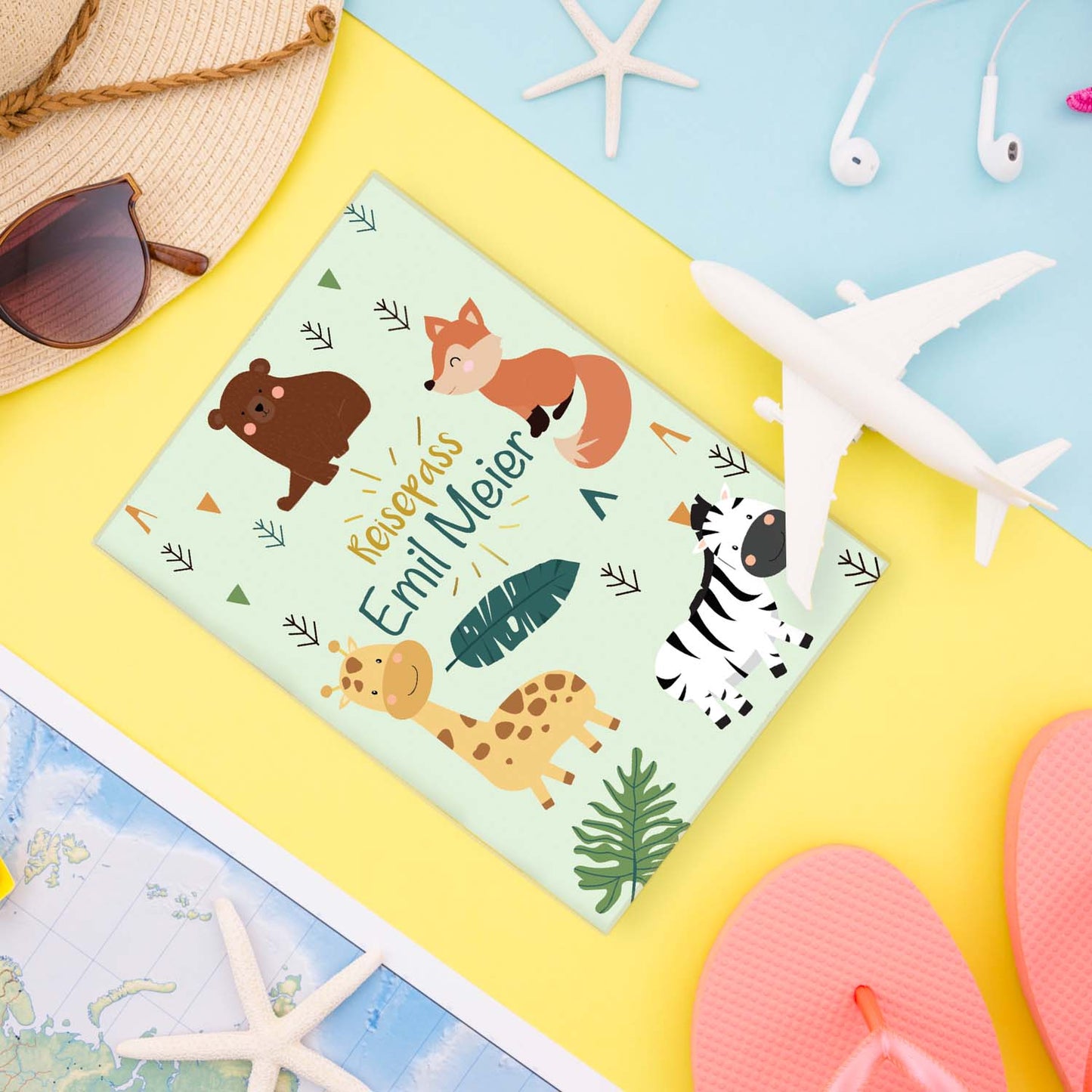 Zebra & Giraffe Reisepasshülle für Kinder Mit Personalisierung