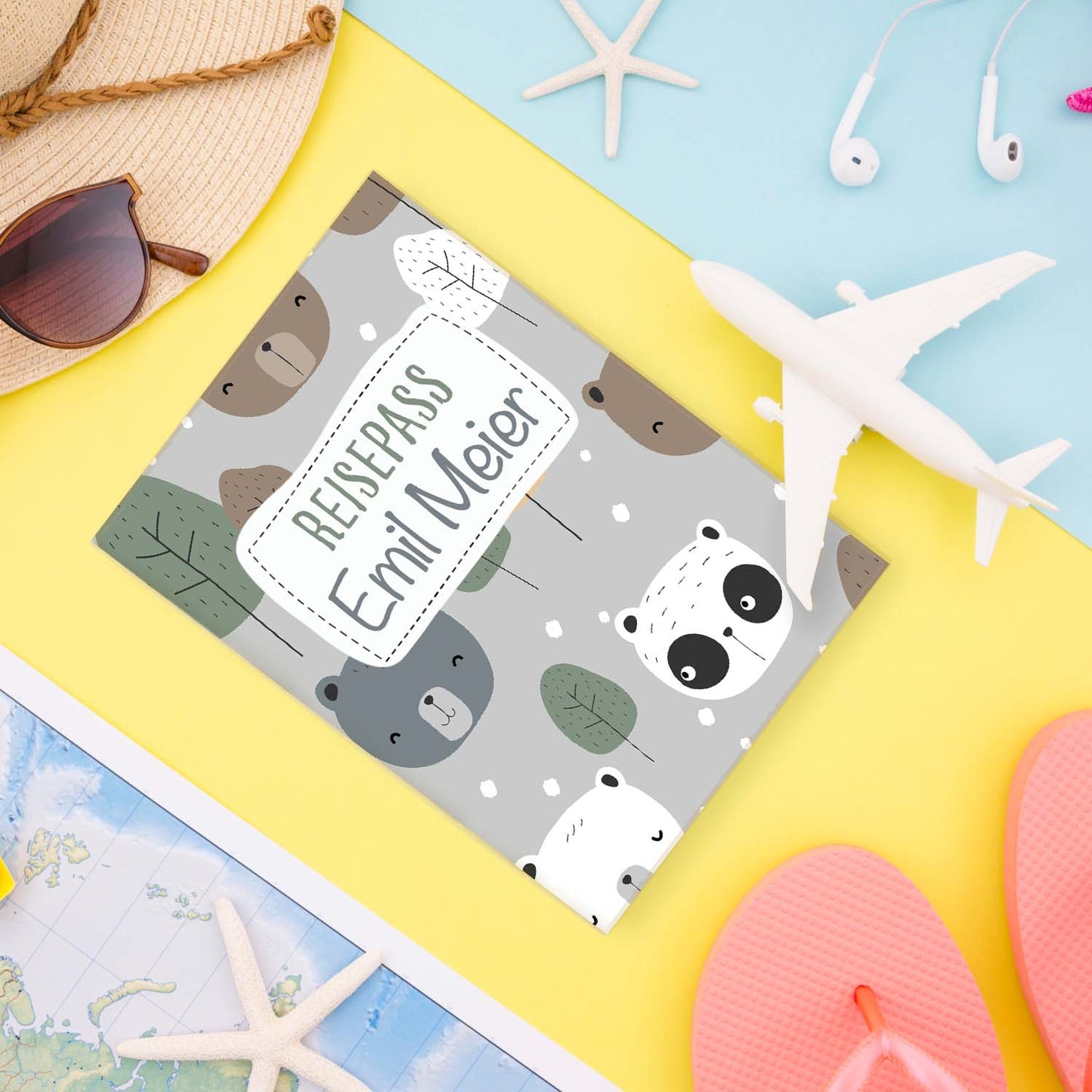Cute Bears Reisepasshülle für Kinder Mit Personalisierung