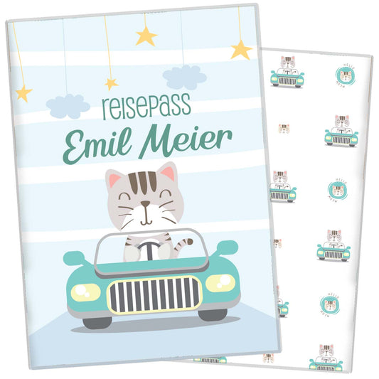 Cat Reisepasshülle für Kinder Mit Personalisierung