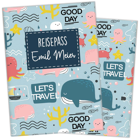 Ocean Reisepasshülle für Kinder Mit Personalisierung