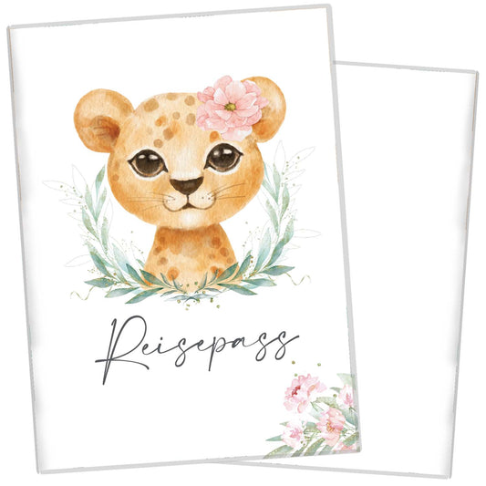 Löwen Mädchen Reisepasshülle für Kinder