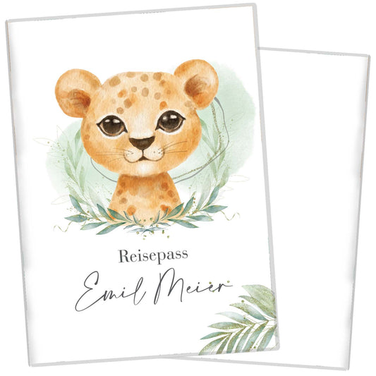 Löwen Junge Reisepasshülle für Kinder Mit Personalisierung