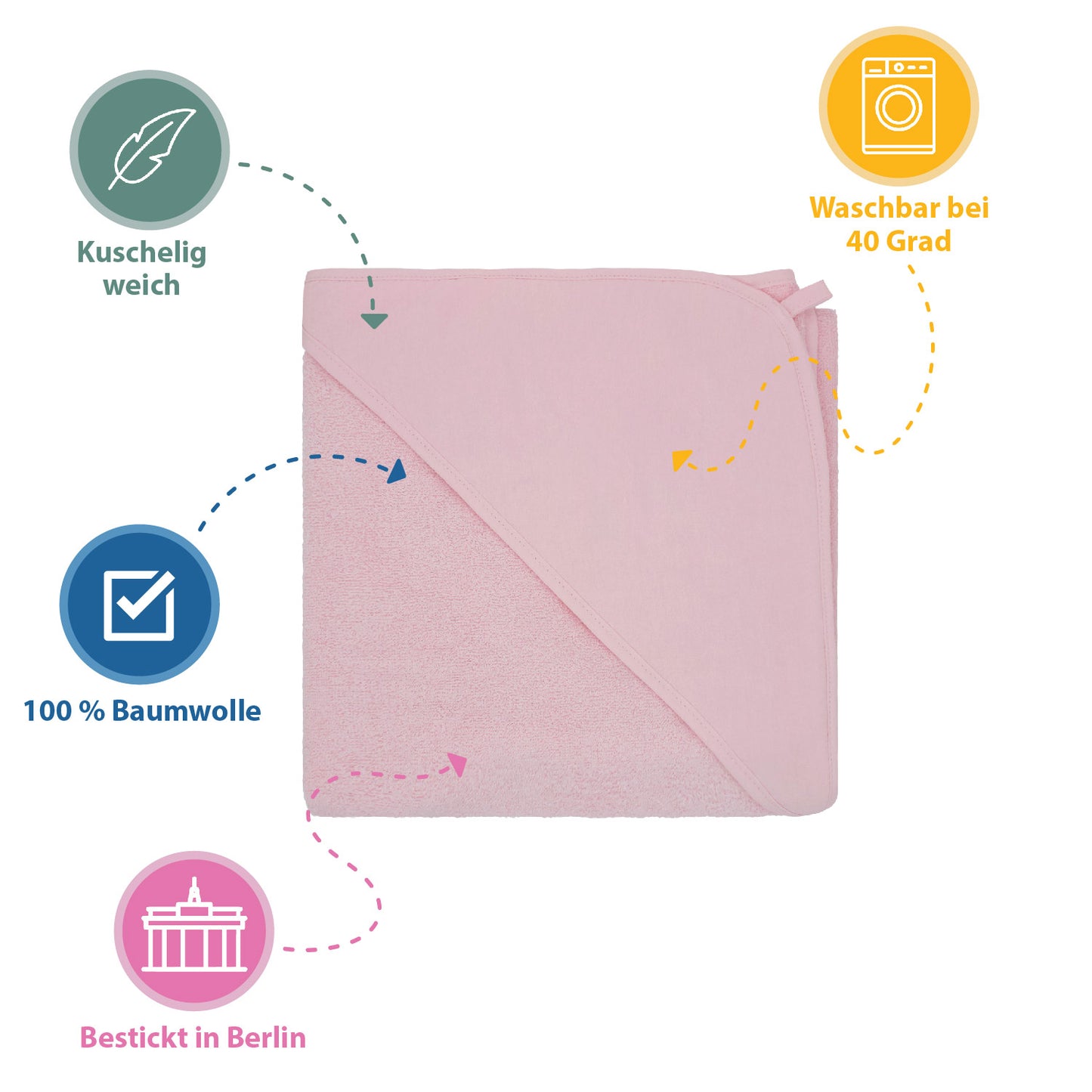 Rosa Kinder Kapuzenhandtuch für Kleinkinder und Kinder