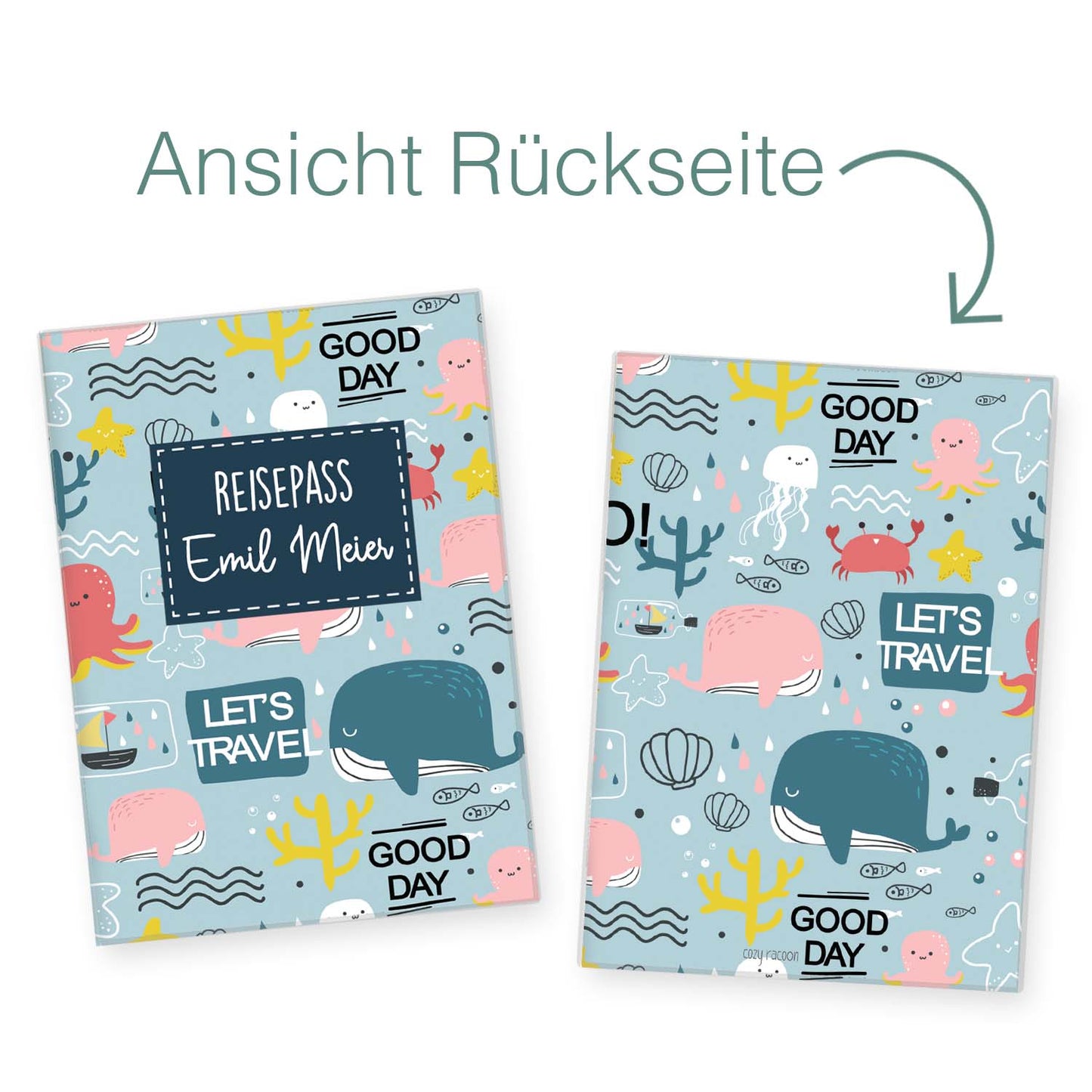 Ocean Reisepasshülle für Kinder Mit Personalisierung