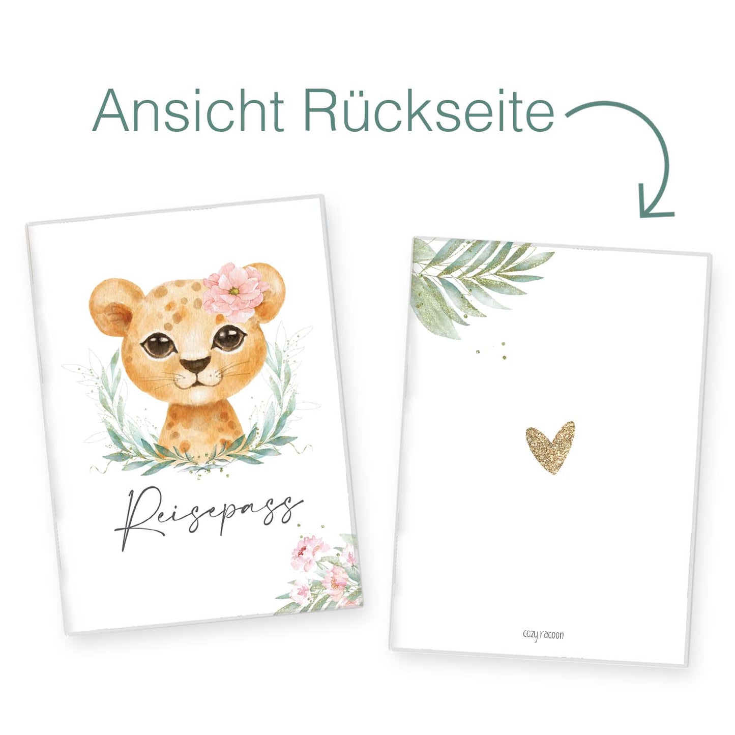 Löwen Mädchen Reisepasshülle für Kinder