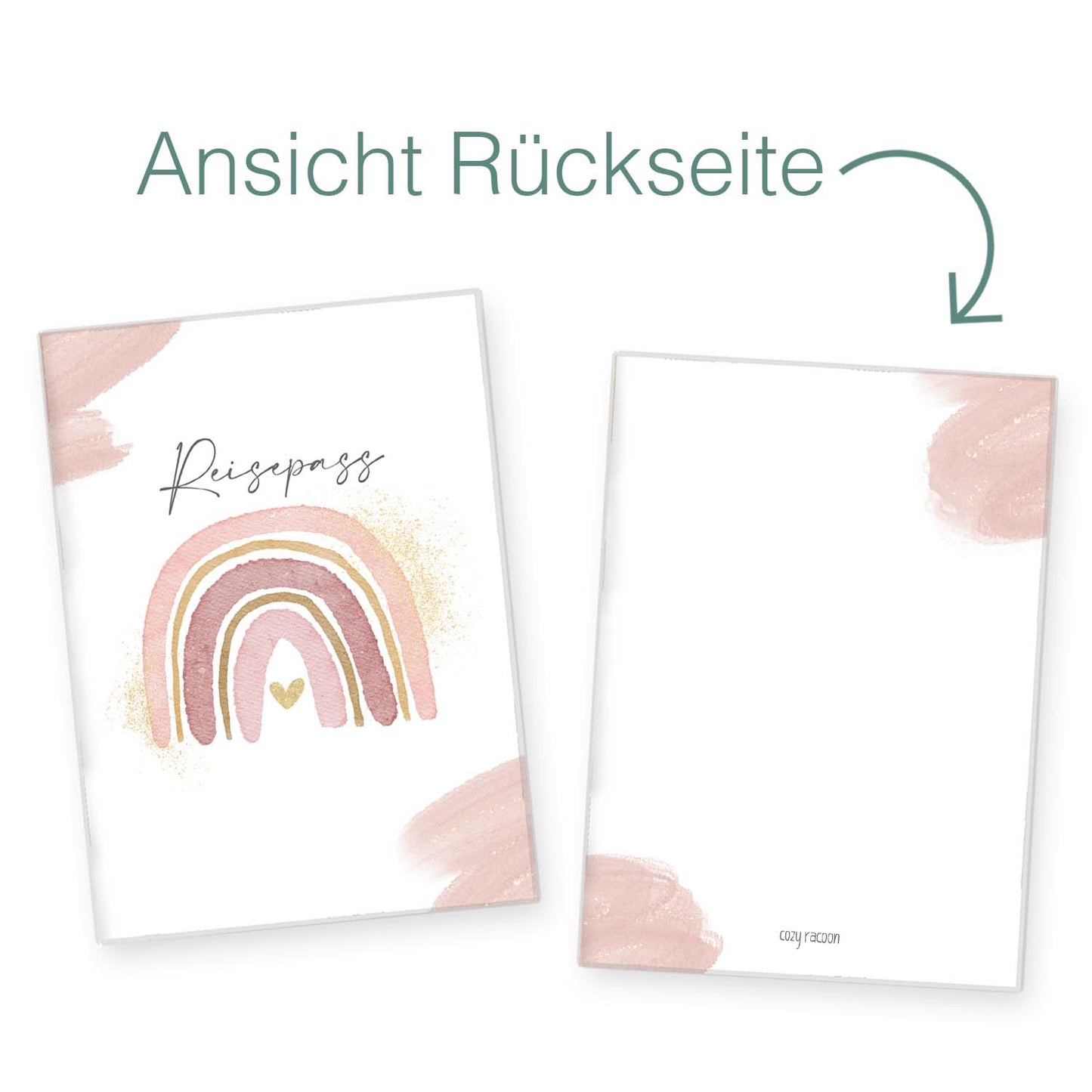 Wasserfarben Rosa Reisepasshülle für Kinder