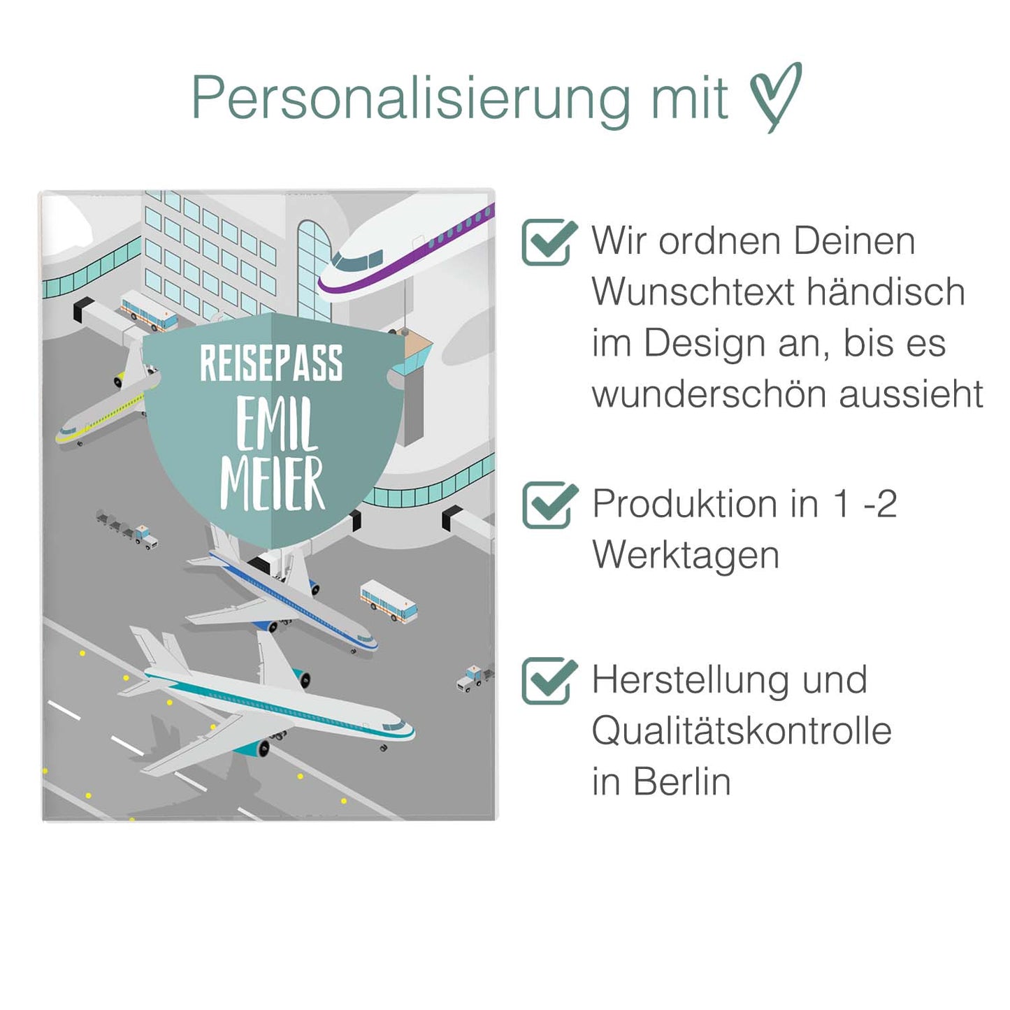 Airport Reisepasshülle für Kinder Mit Personalisierung