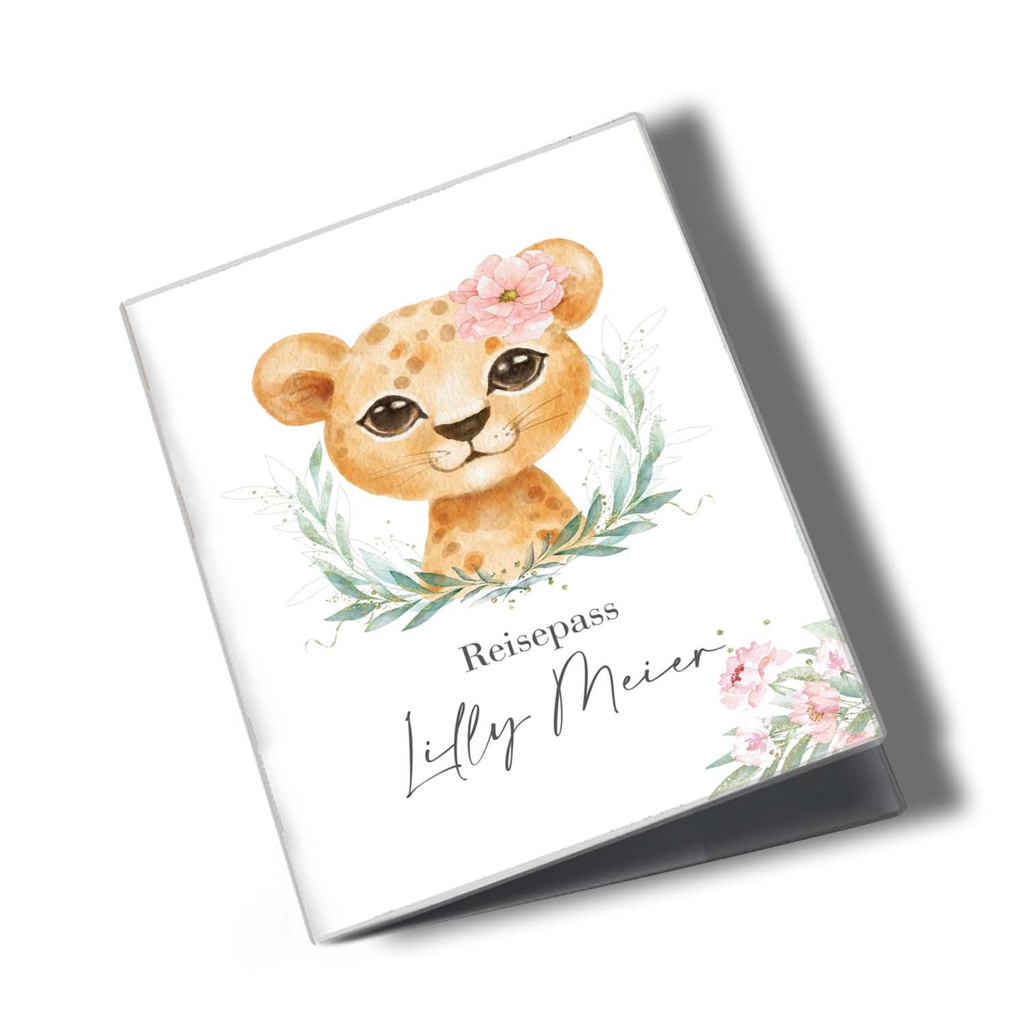 Löwen Mädchen Reisepasshülle für Kinder Mit Personalisierung