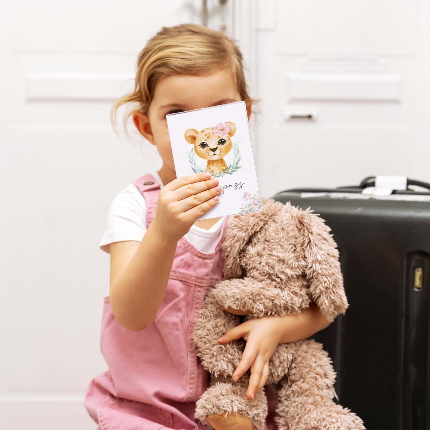 Löwen Mädchen Reisepasshülle für Kinder