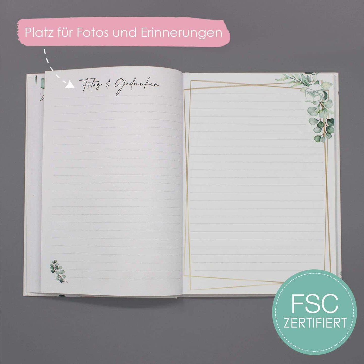 Floral Tagebuch für die Schwangerschaft