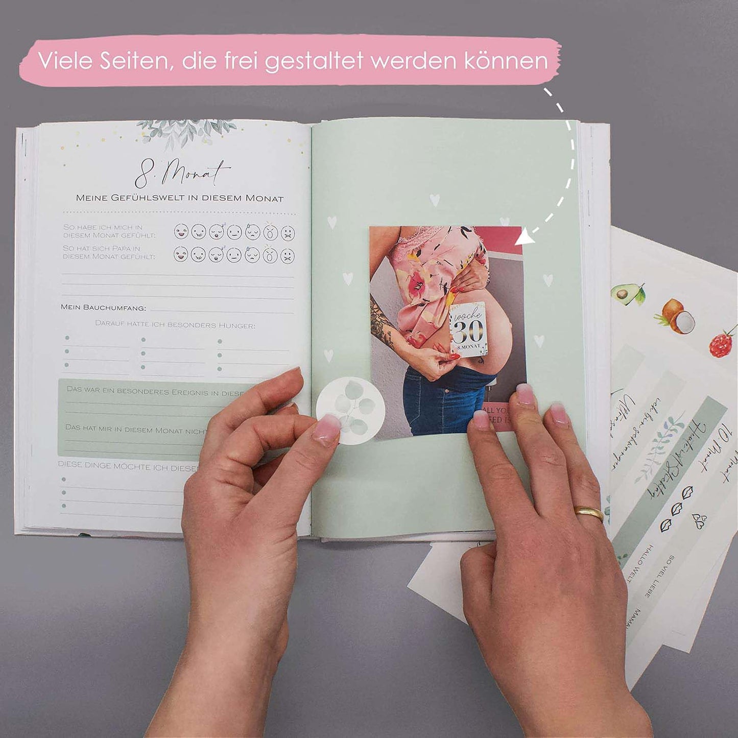 Floral Tagebuch für die Schwangerschaft