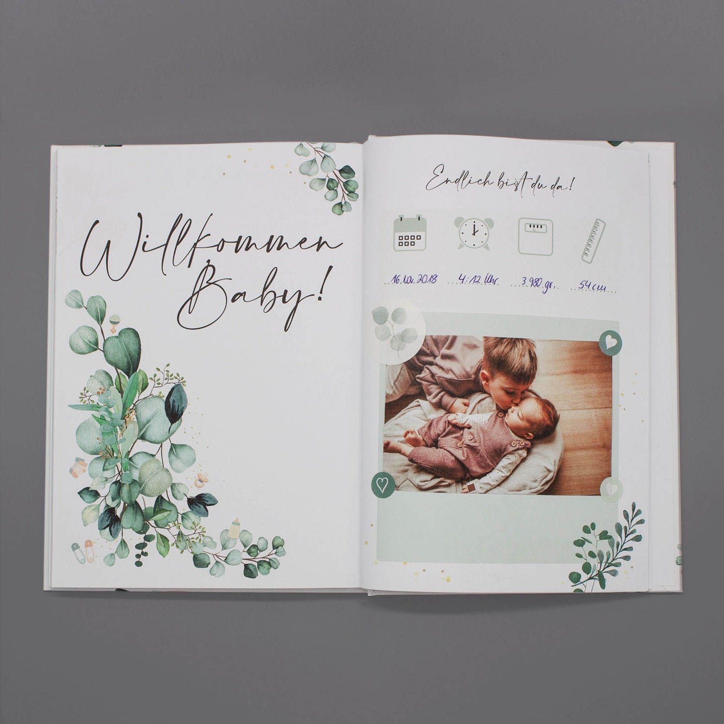 Floral Tagebuch für die Schwangerschaft
