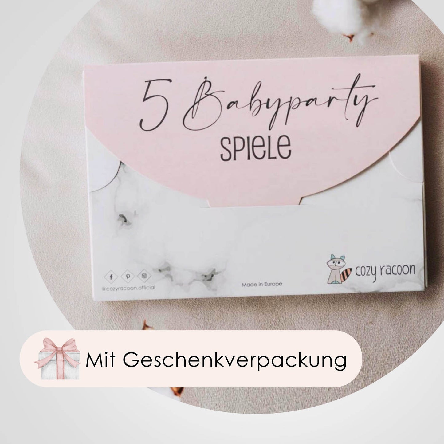 Rosa | 5 Babyparty Spiele für 12 Spieler - Babyparty Geschenk, Karten zum Ausfüllen Partyspiele Babyshower