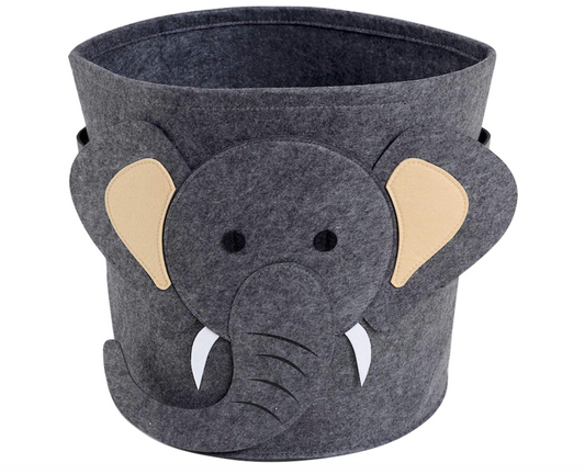 Elefant | Aufbewahrungsbox aus Filz | Langlebige Box zur Aufbewahrung von Spielzeug, Kleidung oder Kuscheltieren