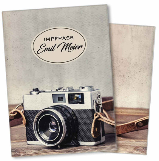 Kamera Personalisierbare Impfpasshülle für Erwachsene und Kinder
