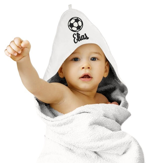 Weiß Kinder Kapuzenhandtuch Bestickt mit Namen oder Wunschtext